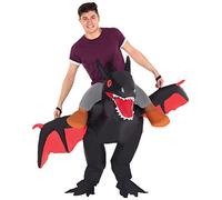 Disfraz de Halloween Morph Negro inflable Ride-On dragón para adultos