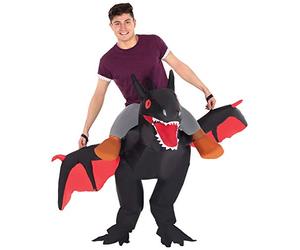 Disfraz de Halloween Morph Negro inflable Ride-On dragón para adultos