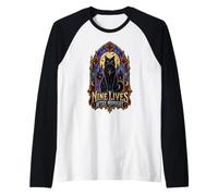 Disfraz de Halloween Nine Lives After Midnight con diseño gráfico Camiseta Manga Raglan