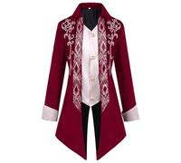 Disfraz de Halloween para adultos, abrigo medieval para hombre, chaqueta larga gótica de dos piezas para cosplay, ideal para renacimiento, rol de la era victoriana, eventos temáticos de juego y