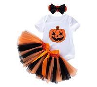 Disfraz de Halloween para bebé, disfraz de calabaza para niños, niñas, conjuntos de monos para niños pequeños, sin mangas, calabaza impresa, fiesta, fiesta, mi primer Halloween espeluznante