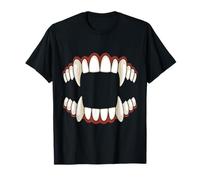 Disfraz de Halloween para Fiesta de Vampiro Dientes Sangre Camiseta