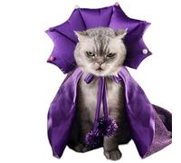 Disfraz de Halloween para Gato, Capa Morada Satinada de 80 g, 20 g, Sombrero de Ajustable, Agradable a la Piel, para Gatos y Perros, cómoda Ropa de Wiizard | de Halloween, fotografía de