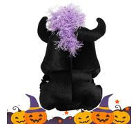Disfraz de Halloween para gatos, disfraces para mascotas para perros, Capa para gatos ajustable Sombrero de bruja Disfraces Ropa para perros de Halloween, Disfraz de perro bruja, cómodos disfraces m