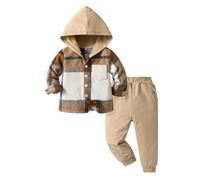 Disfraz de Halloween para hombre, niño pequeño, niña, manga larga, informal, estampado a cuadros, camiseta de vacaciones, camiseta de verano, ropa de bebé, caqui, 5-6 años