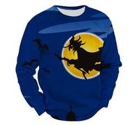 Disfraz de Halloween para hombre, sudadera divertida de cuello redondo para hombre, ropa de calle estampada de Halloween, sudaderas casuales de gran tamaño, sudaderas casuales de color en contraste
