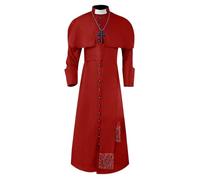 Disfraz de Halloween para hombre, túnica, disfraz medieval, cosplay, sotana clérica, túnica de clero, predicador, cassock para hombre, alabanza, adoración, bata, fiesta, monje, adoración, túnicas