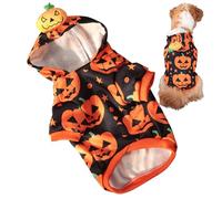 Disfraz de Halloween para mascotas, disfraz de cosplay con temática de calabaza, ropa de animal suave y divertida, ropa de fiesta espeluznante, tela de poliéster transpirable con ajuste seguro, bonito