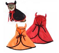 Disfraz de Halloween para mascotas, juego de disfraz de gato, bruja, vampiro, capa de diablo, cuernos, sombrero, ropa de vacaciones, para gatos, cachorros, Halloween, fiestas, trajes para mascotas