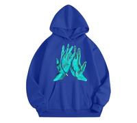 Disfraz de Halloween para mujer 2025, sudadera con capucha estampada para jóvenes, azul, 4XL