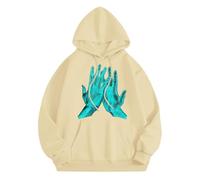 Disfraz de Halloween para mujer 2025, sudadera con capucha estampada para jóvenes, caqui, 4XL