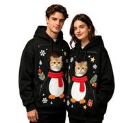 Disfraz de Halloween para mujer, sudaderas con capucha con bolsillo para | Camiseta de manga larga con bolsillo para gatos, talla grande, para tiempo libre, callejero, sudadera de calabaza