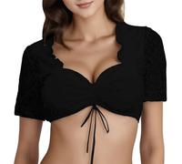 Disfraz de Halloween para mujer, top Ding Dong, negro, blanco, manga corta, disfraz de Halloween