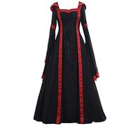 Disfraz de Halloween para mujer, vestido medieval, para mujer, disfraz de Halloween, adulto, manga larga, fiesta, disfraz victoriano, carnaval, novia, gótico, vestido