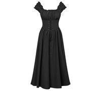 Disfraz De Halloween Para Mujer Vestidos Vintage Corsé Encaje Negro Ropa GóTico Victoriano Medieval Renacimiento Vestido Retro