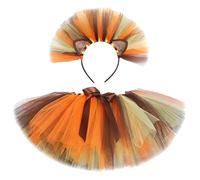 Disfraz de Halloween para niña, Disfraz con tutú y Diadema, Falda Juego rol león pequeño Dibujos Animados niños niñas, Fiesta Circo