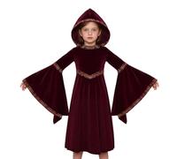 Disfraz de Halloween para niña, vestido gótico elegante para fiesta disfrazada, espectáculo y eventos temáticos con manga larga para 6 a 13 años, disfraz de Halloween y niña T207