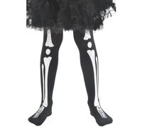 Disfraz De Halloween Para Niñas Con Medias De Esqueleto Negro Y Blanco