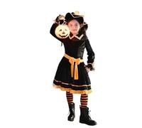 Disfraz de Halloween para niño, bruja de calabaza de cuatro piezas con escoba para fiesta disfrazada y cosplay para 6 a 16 años, disfraz de niño y Halloween T583