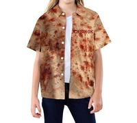 Disfraz de Halloween para niño, camisa de manga corta manchada sangre, disfraz de niño de Halloween para papel aterrador de 3 a 13 años