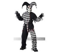 Disfraz De Halloween Para Niños Jester Malvado Con Calavera 00217