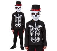 Disfraz De Halloween Para Niños Señor Esqueleto Del Día De Los Muertos + Máscara