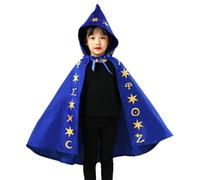Disfraz de Halloween para niños y jóvenes, capa con sombrero de punta, para brujas y magos, ideal para fiestas de Halloween y actividades al aire libre, práctica capa para niños a partir de 3 años