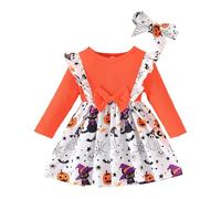 Disfraz de Halloween para niños y niñas | Vestidos para niñas, ropa para niños, vestido de princesa de manga larga, con motivos de halloween y bandas, surtidos