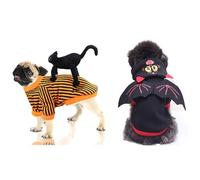 Disfraz De Halloween para Perro De 2 Piezas, Adorable Disfraz De Cachorro con Gato Negro Y ArañA para Fiestas De Halloween Y Navidad, Perros PequeñOs Y Gatos (Grandes) (Large)
