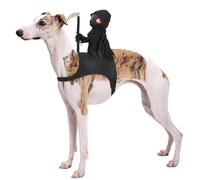 Disfraz de Halloween para perro espeluznante, traje de perro caballero negro, disfraz de perro de Halloween Grim Re-APER Knight, disfraces divertidos de halloween para cachorro caballero