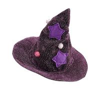 Disfraz de Halloween para perro, ropa de Halloween con purpurina, capa de gato, sombrero de bruja, cómodo traje de mago para gatos pequeños y medianos, disfraces de Halloween a juego para mascotas y
