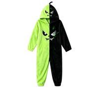 Disfraz de Halloween Pijama Pelele con Patrón de Calabaza Pelele Unisex, 03 Light Green, 4XL