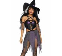 Disfraz De Halloween Sexy Hechicera Con Pentagrama Para Mujeres Adultas 86829