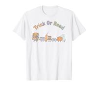 Disfraz de Halloween Trick Or Read Spooky Season Bookworm Reader Camiseta gráfica económica, Hombre, Blanco, L