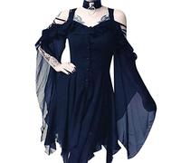 Disfraz De Halloween Vestidos Diablo Mujer Ropa Medieval Encaje Negro Para Novia Fantasma Vestido Demonio Victoriano