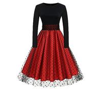 Disfraz De Halloween Vestidos Vestido Retro Los AñOs 50 CóCtel GóTico Noche Con Ribete Disfraces Adulto Carnaval Cosplay