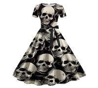 Disfraz De Halloween Vestidos Vintage Vestido GóTico para Mujer Medievales Color Liso Juego Roles Disfraces Adulto