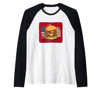 Disfraz de Hamburguesa Cool America en Colores patrióticos Camiseta Manga Raglan
