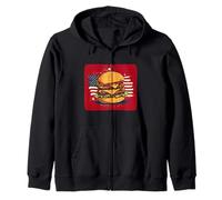 Disfraz de Hamburguesa Cool America en Colores patrióticos Sudadera con Capucha