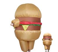 disfraz de hamburguesa inflable: traje inflable de cuerpo de poliéster, traje de comida rápida para adultos, ropa de novedosa, actuación en el escenario de Pascua | Vestido l