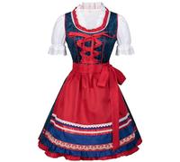 Disfraz de Historia Medieval para mujer, 2 piezas, 1 vestido + 1 delantal Oktoberfest Fat People, tradicional, vestido de cerveza, Hinata Hyuga, disfraz de cosplay (azul, XXL)