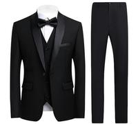 Disfraz de hombre 2025 - Disfraz de 3 piezas para hombre, chaqueta, chaleco + pantalones, apto para negocios, fiestas, diario, Negro , XS