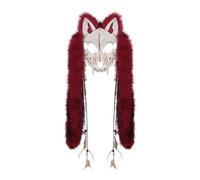 Disfraz de hombre lobo de animales de Halloween, disfraz de zorros vikingos, disfraz de hombre lobo, máscara de lobo peludo, fiesta temática, pieles sintéticas, zorros vikingos