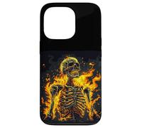 Disfraz de huesos de fuego para los amantes del esqueleto ardiente Carcasa para iPhone 13 Pro