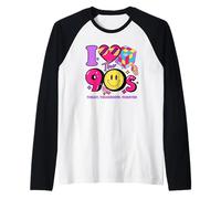 Disfraz de I Love The 90 para Hombre y Mujer Camiseta Manga Raglan