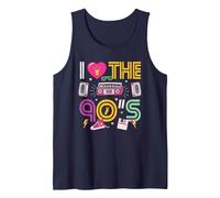 Disfraz de I Love The 90's Mixtape Regalo de los 90 Camiseta sin Mangas, Hombre, Azul Marino, XXL
