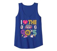 Disfraz de I Love The 90's Mixtape Regalo de los 90 Camiseta sin Mangas, Mujer, Azul Real, M