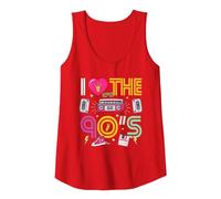 Disfraz de I Love The 90's Mixtape Regalo de los 90 Camiseta sin Mangas, Mujer, Rojo, M