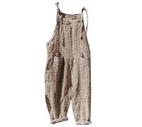 Disfraz de jirafa para mujer, mono de lino a rayas, informal, ajuste holgado, correa ajustable, sin mangas, pantalones harén de pierna ancha, leggings de leopardo para mujer, naranja, S