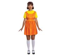 Disfraz de juego del calamar rojo y verde claro para mujer, Rojo -, (8-10)